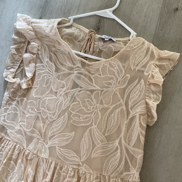 Suncoo Paris Serlie Robe Carry Lace Embroidered Dress Being Size T2/M ruffle - Picture 13 of 16